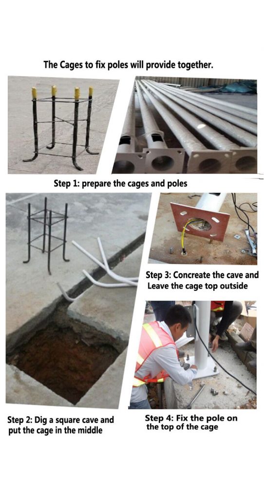 All in one solar street light installation