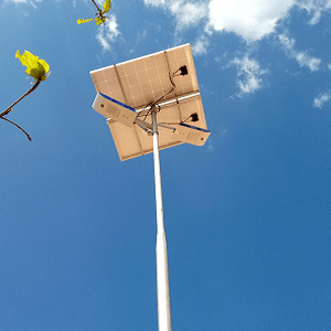 street light with solar panel and battery